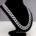 Diamond Bling Prong 925 Silver Cuban Chain